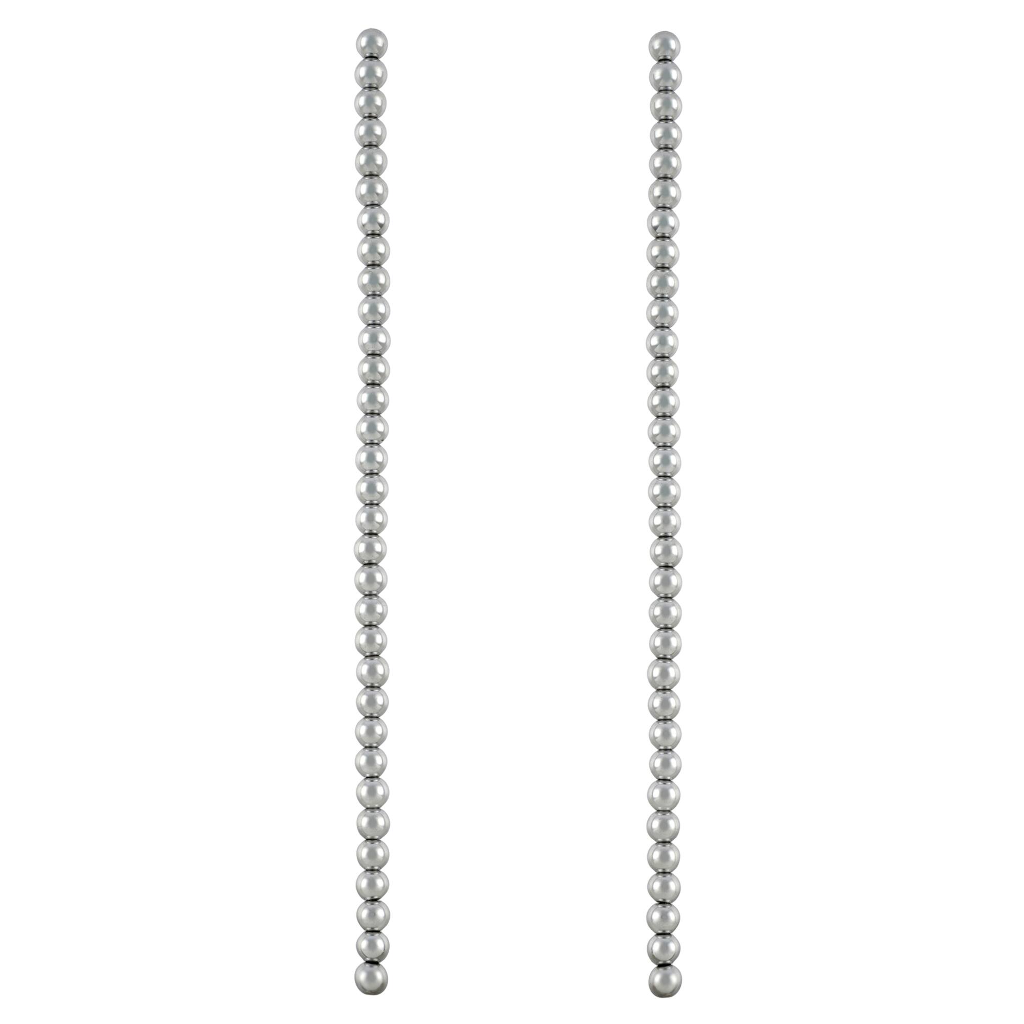 12 Pack: Rhodium Reconstituted Hematite Round Beads by Bead Landing